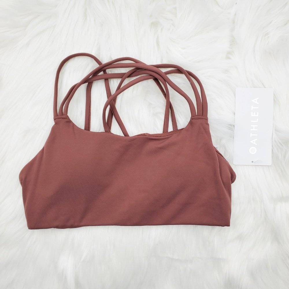 NWT Athleta Brown Hyper Focused Sports Bra - Picture 2 of 6